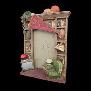 Vintage Sports Fan Picture Frame Football Basketball Baseball Chair TV Shelf